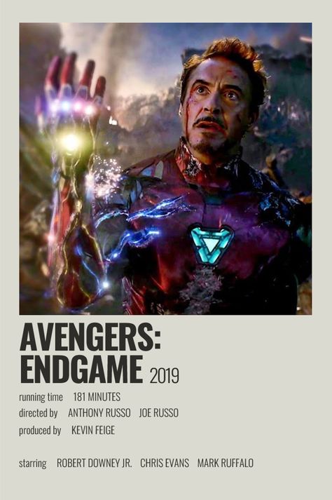 avengers: endgame movie minimalistic polaroid poster by 💛raphinhas💛 Minimalistic Polaroid Poster, Avengers Movie Posters, Robert Jr, Marvel Movie Posters, Joe Russo, Kevin Feige, Fantasy Names, End Game, Polaroid Poster