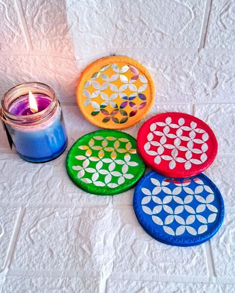 DIY LUDO Lippan Art Coasters Mirrors:- @crystalindia (Amazing Quality of mirrors) Clay:- Fevicryl Mouldit Wall Putty:- @asianpaints Material Required 👇 - 4inch MDF 4mm thickness - Fevicryl Mouldit - Mirrors - Acrylic Wall Putty - Fevicol - Water - Acrylic Colours - Sponge #diy #coaster #diycoasters #lippanart #lippanartwork #diylippanart #hobbyideasindia #keepcreating #artistoninstagram #mdfcoasters #mirrorwork #kraftykinni [Lippan Art, Lippan Art Coasters, DIY, DIY lippan art, Lipp... Diy Lippan Art, Lippan Art Work, Diy Coaster, Coasters Diy, Art Coasters, Lippan Art, Acrylic Colours, Tea Coaster, Diy Lips