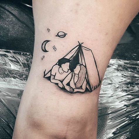 Top 100 Best Camping Tattoos For Women - Outdoor Design Ideas Camping Tattoo Ideas For Women, Camping Tattoo Ideas, Outdoor Design Ideas, Camping Tattoo, Tattoo Ideas For Women, Into The Wild, Deathly Hallows Tattoo, Outdoor Design, Outdoor Woman