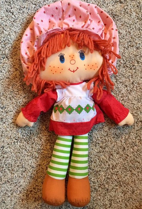 Vintage 15" Strawberry Shortcake Cloth Rag Doll 1980 Kenner Toy  | eBay Strawberry Shortcake Rag Doll, Diy Doll Stand, Vintage Toy Display, Vintage Plushies, Ragdoll Doll, Strawberry Shortcake Toys, Vintage Rag Doll, Lucy Rose, Vintage Strawberry Shortcake Dolls