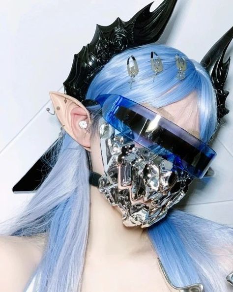 Cyberpunk Photoshoot, Mask Aesthetic, Cyberpunk Aesthetic, Cyberpunk Fashion, Typography Poster Design, Cyberpunk Character, Emo Outfits, Futuristic Fashion, Human Art