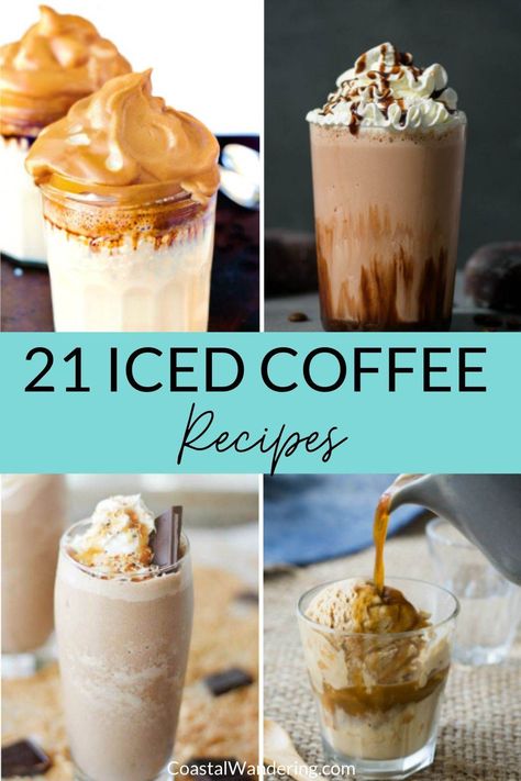 Healthy Ice Coffee, Ice Coffee Recipes, Best Homemade Coffee, Homemade Iced Coffee Recipe, Easy Iced Coffee, Frozen Coffee Drinks, Coffee Recipe Healthy, Homemade Iced Coffee, Iced Coffee Recipes