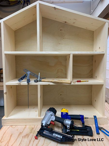 How to Build a Dollhouse Bookcase | Design | Style | Love Dollhouse Building Plans, Pottery Barn Dollhouse Bookcase, Diy Dollhouse Bookcase, Pottery Barn Bookshelf, Dollhouse Woodworking Plans, Build A Dollhouse, Dollhouse Shelf, Maileg Doll House, Dollhouse Bookshelf