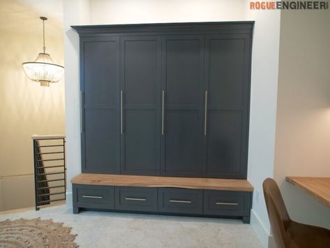 How To Build Lockers For Mudroom, Diy Mudroom Cabinets, Mudroom Storage Cabinet, House Mudroom, Foyer Remodel, Hallway Mudroom, Mudroom Storage, Built In Lockers, Washington House