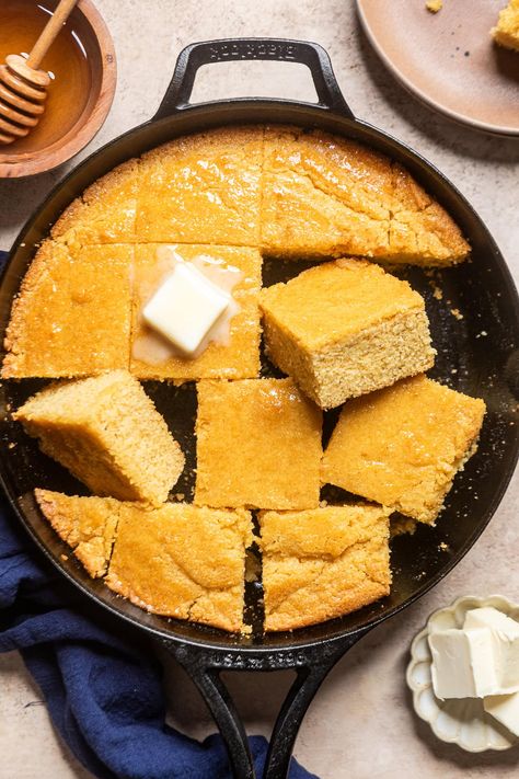 Vegan Cornbread Vegan Cornbread Recipe, Cold Allergy, Healthy Cornbread, Vegan Loaf, King Arthur Gluten Free, Vegan Cornbread, Vegan Cinnamon Rolls, Bread Alternatives, Cornbread Recipe