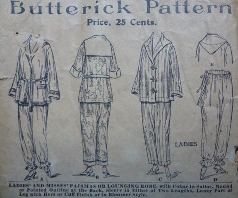 1910s Pajamas, Butterick 1893 | The Vintage Traveler Hoodie PJs? Yes, please! Sleeping Gown, Fashion 1910, Fashion Timeline, Vintage Pajamas, Land Girls, 1900s Fashion, 1910s Fashion, Cute Pjs, Lounge Pajamas