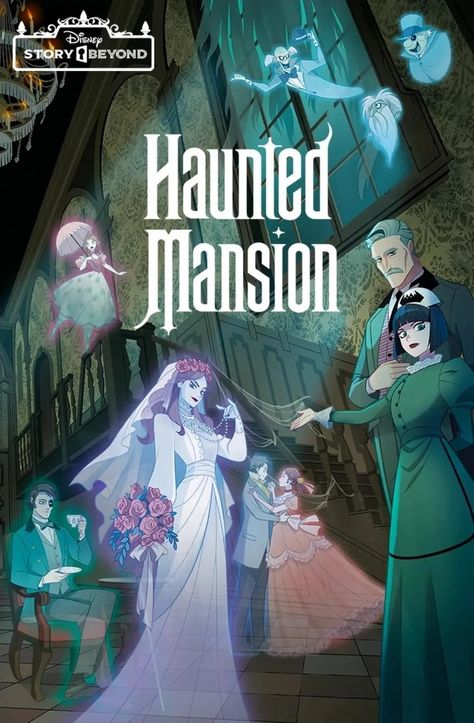 Disney Haunted Mansion Art, Phantom Manor, Haunted Mansion Wallpaper, Haunted Mansion Disneyland, Walt Disney Characters, Disney Rides, Disney Haunted Mansion, Halloween Artwork, Disney Posters