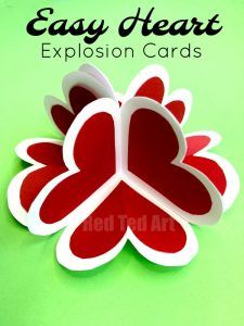 Heart Explosion Cards Valentines - Red Ted Art's Blog Toddler Valentine Cards, Art Projects For Toddlers, Pop Up Valentine Cards, Projects For Toddlers, Easy Valentine Cards, Heart Pop Up Card, Red Ted Art, Diy Valentines Cards, Valentine Cards Handmade