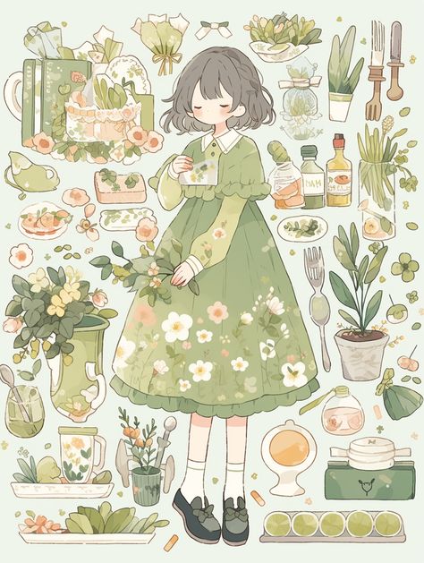 Whimsical Art Journal, Tools Drawing, Daily Record, Kawaii Illustration, Cute Kawaii Drawings, Food Dessert, Dessin Adorable, Cute Little Drawings, Cute Art Styles