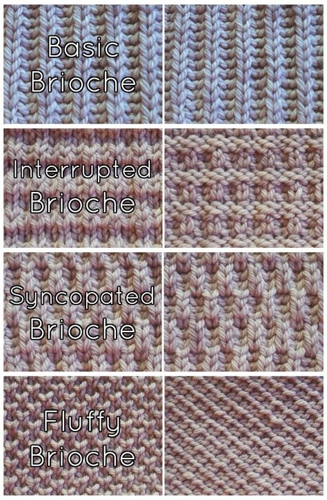 Examining the Bountiful Brioche Stitch | Brioche knitting patterns, Brioche stitch, Knitting basics Half Brioche Stitch, Half Brioche Knit Stitch, Slip Over Knitting Pattern, Brioche Stitch Knitting, Crochet Brioche Stitch, Knitting Brioche, Brioche Knit, Knitted Stitches, Brioche Knitting Patterns