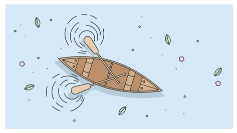 Canoe Vector Canoe Drawing, Canoe Illustration, Items To Paint, Illustrator Ideas, Dragon Boating Racing, Boat Drawing, Canoe Boat, Digital Art Ideas, Art Terms