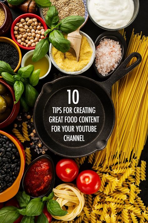 10 Types of Great Food Content for Your YouTube Channel Youtube Cooking, Channel Ideas, Youtube Channel Ideas, Food Content, Food Photography Tips, Food Channel, Cooking Channel, Cooking Basics, Cooking Show