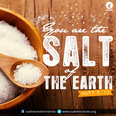 Matthew 5:13 Salt of the Earth #dailybreath #bibleverse #ruah ministries #ruah church #bible #word of god #bible quotes #bible verse #quotes #theword #inspirationals #worship #pray #gospel #faith #hope #jesus Worship Scripture, Quotes Bible Verse, Matthew 5 13, Bible Verse Quotes, God's Mercy, Scripture Wallpaper, God Bible, Gods Mercy, Jesus Return