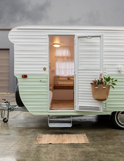 Project Gemma — Retro Caravan Renovations Small Camper Interior Ideas Rustic, Retro Caravan Renovation, Vintage Caravan Renovation, Small Caravan Interior, Caravan Renovation Ideas, Small Camper Renovation, Caravan Styling, Vintage Camper Redo, Small Travel Trailer Remodel