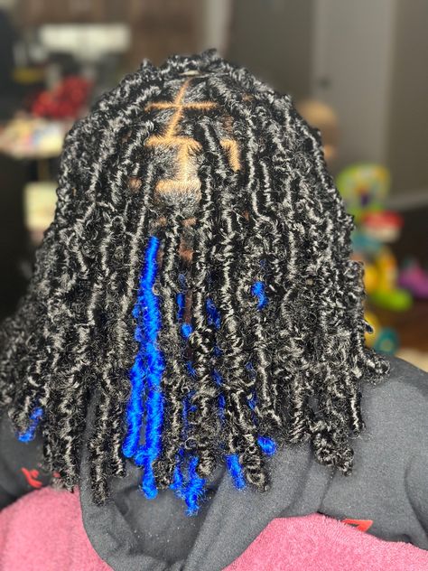 Peek a boo blue protective hair style Color Locs Black Women, Peek A Boo Color, Locs Protective Styles, Color Locs, Styles Locs, Locs Black Women, Butterfly Locs, Protective Style, Peek A Boo