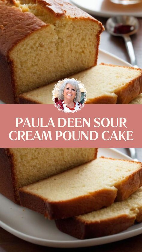 Paula Deen Sour Cream Pound Cake Chocolate Cake With Sour Cream Recipe, Plain Pound Cake Recipes, Cakes With Sour Cream, Paula Deen Pound Cake Recipe, Easy Pound Cake Recipes Homemade Simple, Sour Cream Desserts Easy, Small Pound Cake Recipe, Sour Cream Pound Cake Recipe Moist, Sour Cream Recipes Baking