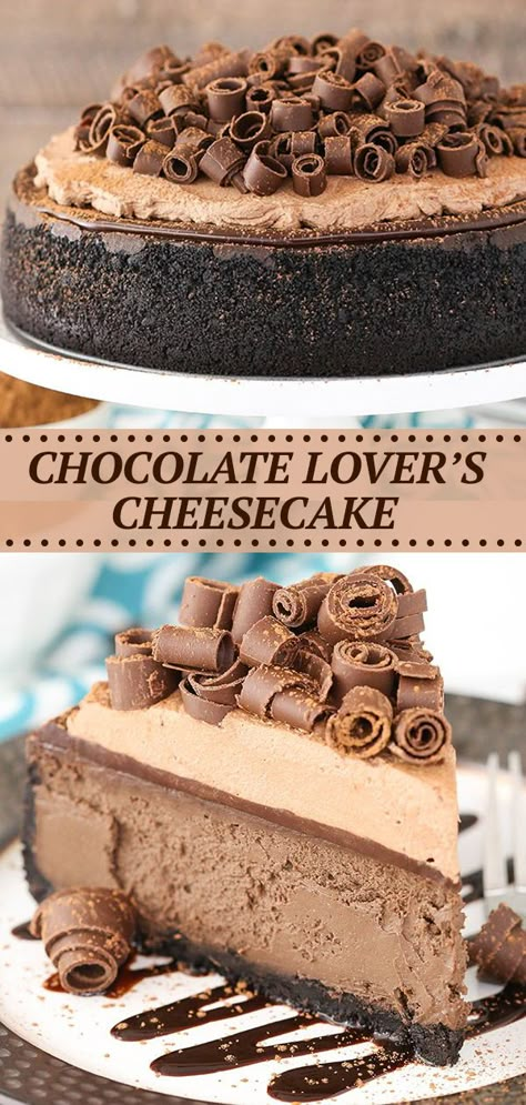 Homemade Chocolate Ganache, Best Chocolate Cheesecake, Creamy Chocolate Cheesecake, Chocolate Cheesecake Recipes, Chocolate Whipped Cream, Oreo Crust, Dessert Aux Fruits, Chocolate Cheese, Cheesecake Desserts