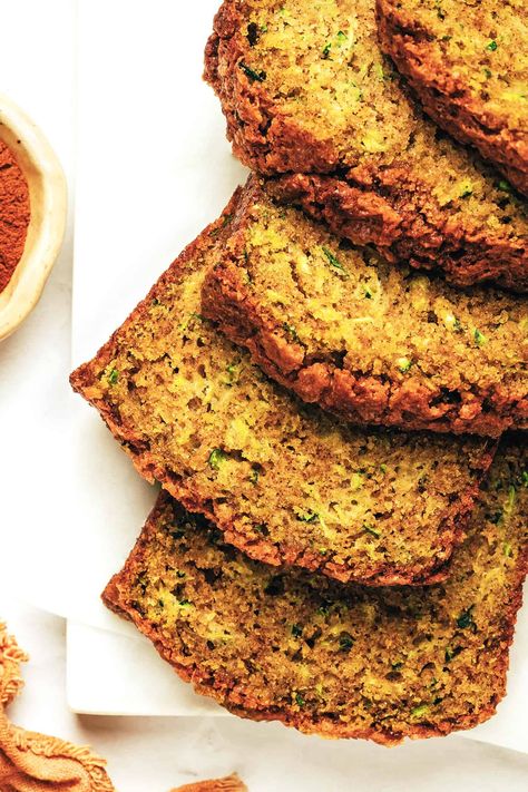 This classic zucchini bread recipe is easy to make, perfectly moist, lightly spiced and baked up with an irresistible crunchy sugar topping. Everyone needs a truly excellent zucchini bread recipe in their repertoire...and this one Honey Beer Bread, Zucchini Loaf, Zucchini Bread Recipe, Bariatric Friendly Recipes, Gimme Some Oven, Rustic Bread, Zucchini Bread Recipes, Bread Ingredients, Chocolate Zucchini