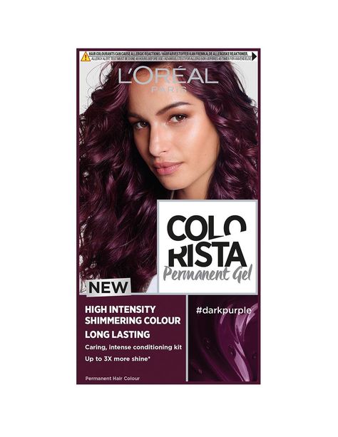 Colorista Hair Dye, Dark Purple Hair Color, Permanent Hair Dye Colors, Loreal Colorista, Cold Hair, Dark Purple Hair, Hair Color Crazy, Spring Hair Color, Hair Color Auburn