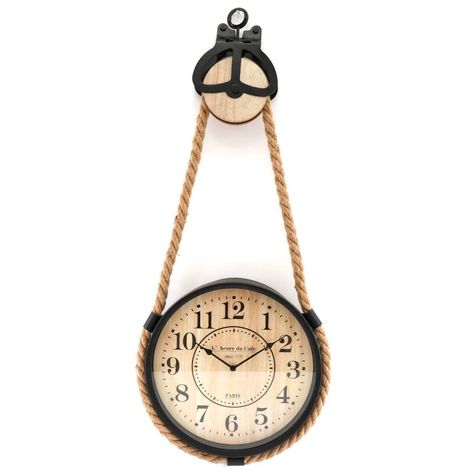 Wall Clock Hanging, Industrial Clock Wall, Industrial Style Home, Clocks Back, Diy Clock Wall, Hanging Clock, Metal Clock, Clock Shop, Diy Clock