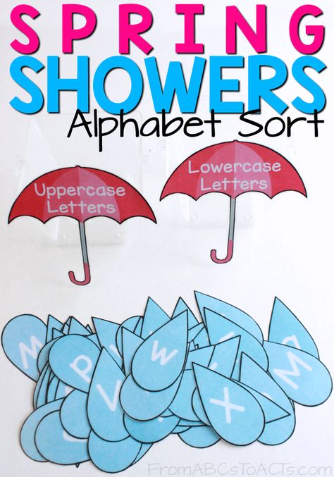 Weather Lesson Plans, Weather Activities Preschool, Alphabet Sort, April Preschool, Weather Lessons, Preschool Weather, Weather Theme, April Showers Bring May Flowers, Spring Showers