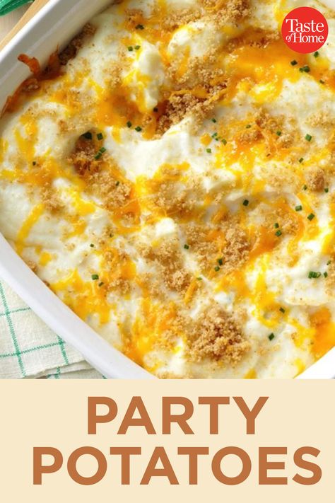 Party Mashed Potatoes, Easy Party Side Dishes, Party Potatoes Recipe, Newest Recipes, Party Potatoes, Egg Butter, Mashed Potato Casserole, Instant Potatoes, Instant Mashed Potatoes