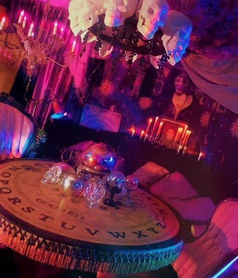 Fortune Teller Room, Psychic Aesthetic, Craft Booth Design, The Arcana, Genie In A Bottle, Cozy Den, Bohemian Colors, Aesthetic Rooms, Season Of The Witch