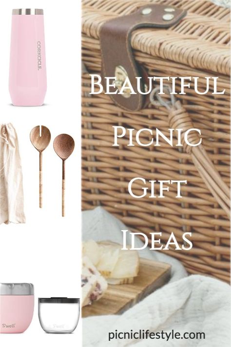 Beautiful picnic gift ideas for picnic lovers. From gorgeous picnic gift baskets to practical and stylish picnic accessories. Picnic Theme Gift Basket Ideas, What To Put In A Picnic Basket Gift, Picnic Accessories Ideas, Picnic Themed Gift Basket, Picnic Basket Raffle Ideas, Picnic Basket Gift Ideas Diy, Picnic Gift Ideas, Picnic Gift Basket Ideas, Picnic Basket Gift Ideas