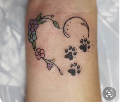 April Tattoos, Tattoos Pets, Pet Memorial Tattoo, Pet Tattoos, Tattoos For Dog Lovers, Pawprint Tattoo, Dog Paw Tattoo, Portrait Tattoos, Remembrance Tattoos