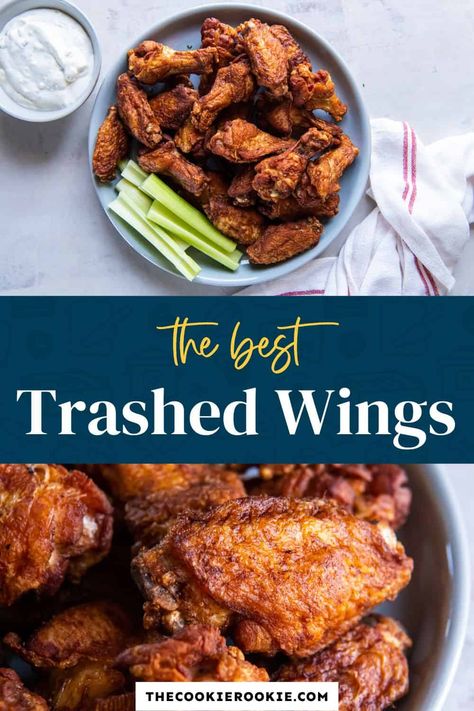 Dirty Wings Recipe, Trash Wings Recipe, Chicken Wings In Oil On Stove, Trash Wings, Double Fried Chicken Wings, Hooters Wings Recipe, Double Fried Chicken, Deep Fried Chicken Wings Recipe, Gluten Free Wings