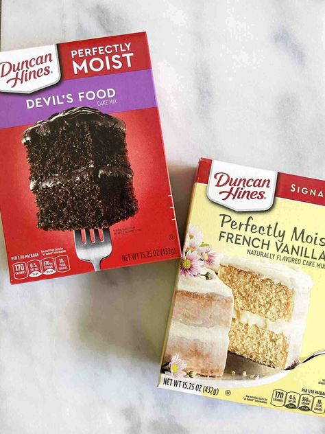 Dunkin Hines Recipes Cake Mixes, Duncan Hines Cake Mix Recipes, Vanilla Cake Mix Recipes, Dairy Free Icing, Dairy Free Cake Recipe, Milk Allergy Mom, Duncan Hines Cake, Cake Mix Doctor, Recipes Using Cake Mix