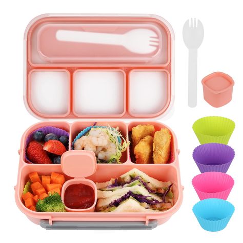 PRICES MAY VARY. Durable Plastic Construction: Made from odorless plastic material for long-lasting use. Freezer Safe: Compartments can be used to store food items in the freezer for convenience. Multi-Compartment Design: Features 4 separate sections to organize and separate food items. Portable Size: Compact 1300ml size is easy to carry for lunch or travel. Kid-Friendly: Fun cake-shaped design appeals to children for mealtime. Age Range (Description): 5+ years old