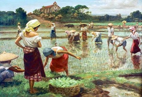 Planting rice by filipino painter Fernando Amorsolo | Fine arts ... Fernando Amorsolo, Filipino Art, Philippine Art, Philippines Culture, Filipino Culture, History Painting, Historical Painting, Quezon City, Plant Painting