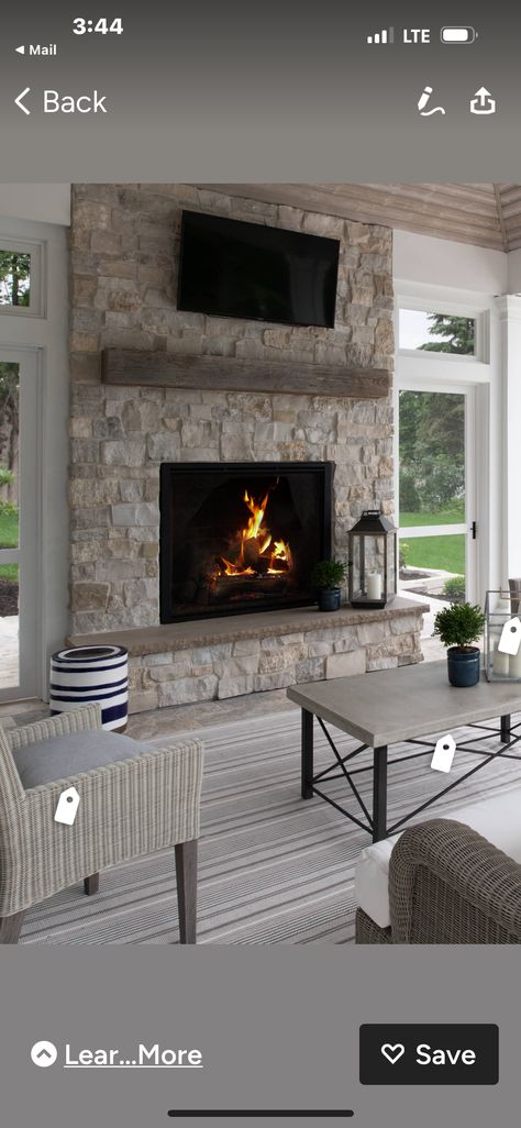 Walkout Basement Patio, Fireplace Patio, Outdoor Makeover, Outdoor Pool Area, Porch Fireplace, Outdoor Fireplace Patio, Patio Fireplace, Backyard Pavilion, Screen Porch