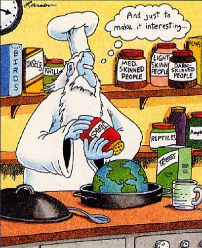 Just to make things interesting. Gary Larson Far Side, Gary Larson Cartoons, Far Side Cartoons, Newspaper Comic Strip, Far Side Comics, Gary Larson, Far Side, Online Comics, Christian Humor