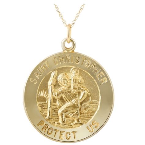 Pompeii3 - This Classic And Stylish Pendant Is Made Of Solid 14k Yellow Gold. Show Your Faith With This Solid Gold St. Christopher Religious Medal Necklace. 18" 14k Gold Thin Chain Is Included. -- Metal - Yellow Gold -- Purity - 14k -- Style - Pendants/Religious Medals -- Item # - Rm.3cr3.12gift Box Included||180 Day Warranty||Unisex||Made In Usa||Factory Direct Prices||Money Back Guarantee||100% Authentic St Christopher Medal, St Christopher, Broken Chain, Diamond Settings, Fine Jewelry Bracelets, Screw Back Earrings, Fine Jewellery Necklace, Quality Diamonds, Diamond Jewelry