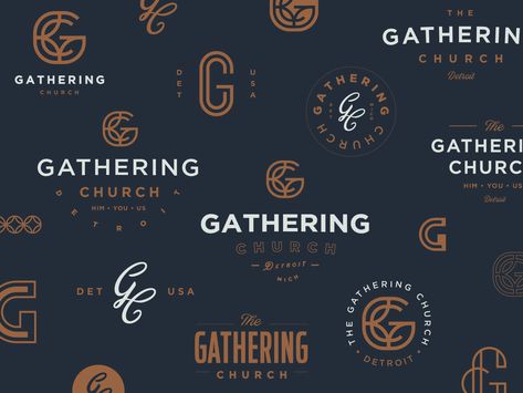 Gathering Church | Branding R2 indy lettering mark church branding monogram c g monoweight detroit church indianapolis script logo branding Church Logo Inspiration, Christian Branding, Church Logo Design, Church Branding, Christian Graphic Design, Modern Church, Church Logo, Church Graphic Design, Christian Designs