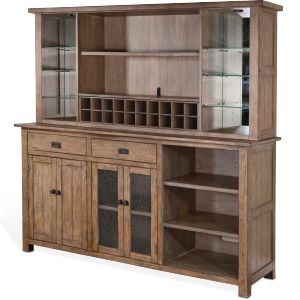 Sunny Designs Bar & Game Collection Bar Hutch, Buffet And Hutch, Dorm Fridge, Rustic Buffet, Wine Bottle Storage, Hutch Cabinet, Buffet Hutch, Home Bar Sets, Wood Buffet