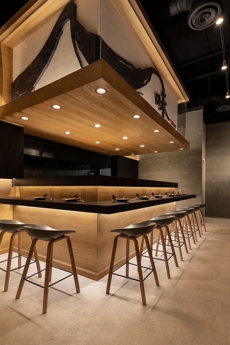 Ichimi - Miami | YNL Architects, Inc. | Media - Photos and Videos - 4 | Archello Modern Asian Restaurant Design, Izakaya Interior, Asian Restaurant Design, Sushi Bar Design, Japanese Restaurant Interior, Japanese Restaurant Design, Japanese Bar, Ramen Bar, Modern Asian