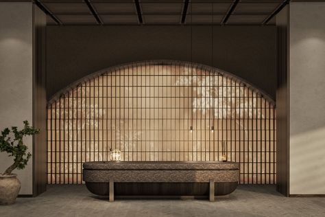 Hotel HK — the Touch Studio Reception Counter Design, Japanese Spa, Yacht Interior Design, Luxury Hospitality, International Interior Design, Hong Kong Hotels, Chinese Interior, Hotel Lounge, Lobby Interior