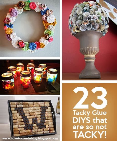 23 Tacky Glue DIYs that are so not TACKY! Tacky Glue Crafts, Create Blog, Diy Outdoor Decor, Crafts Workshop, Craft Sewing, Seasonal Crafts, Glue Crafts, Creating A Blog, Diy Home Crafts