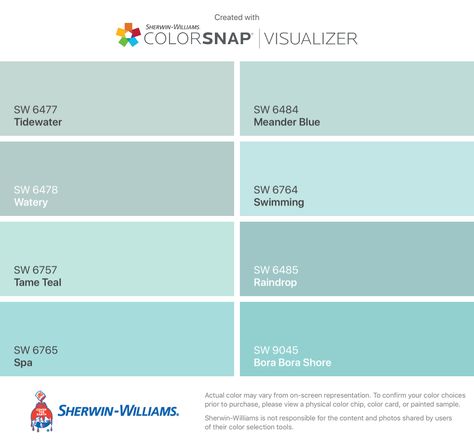 Teal Paint Color, Aqua Paint Colors, Teal Paint Colors, Sherwin Williams Blue, Coastal Paint Colors, Coastal Paint, Interior Paint Colors Schemes, Aqua Paint, Paint Color Ideas