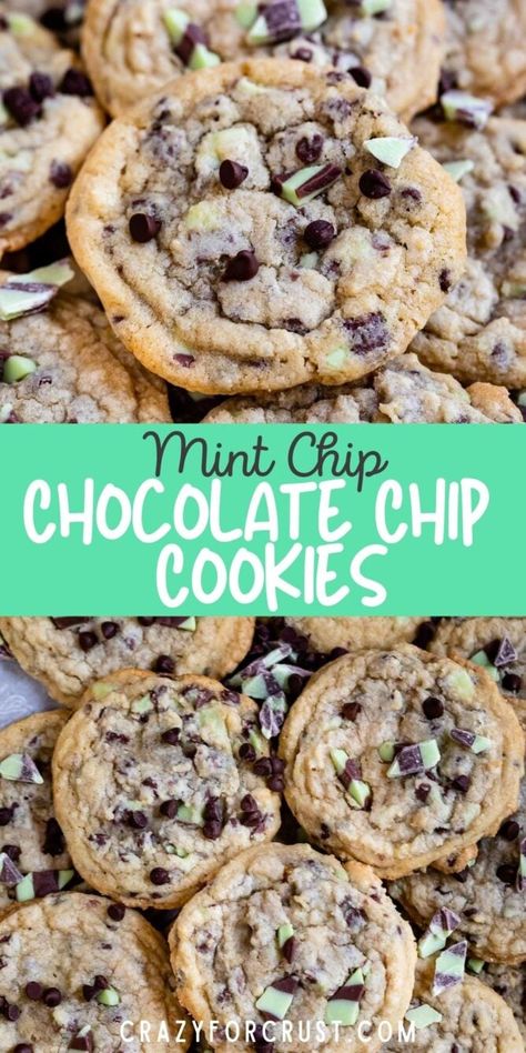 Best Mint Chocolate Chip Cookies, Mint Chocolate Chip Dessert Recipes, Mint Chip Cookies Recipe, Gluten Free Mint Chocolate Chip Cookies, Mint Chocolate Chip Recipes, Mint Chocolate Chip Desserts, Mint Chip Recipes, Mint Cookie Recipes, Easy Mint Chocolate Chip Cookies