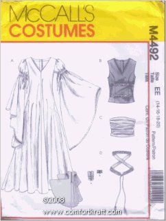 Eowyn's dress pattern m4492 amazon.com - Misses Costume and Accessories, McCalls Costumes M4492 Larp Diy, Medieval Dress Pattern, Ren Faire Costume, Angel Sleeves Dress, Dress Vest, Cord Ties, Cord Lace, Patterned Jeans, Costume Patterns