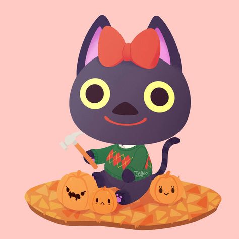 Animal Crossing Cats, Animal Crossing Fan Art, Leaf Animals, Animal Crossing Characters, Animal Crossing Villagers, Animal Crossing Pocket Camp, Nintendo Art, Cat Items, Animal Crossing Game