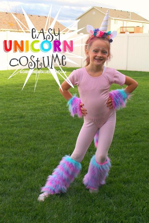 Unicorn costume DIY - A girl and a glue gun Diy Unicorn Costume, Unicorn Costume Kids, Unicorn Tail, Unicorn Halloween Costume, Diy Unicorn, Diy Kostüm, Hallowen Costume, Unicorn Halloween, Unicorn Costume