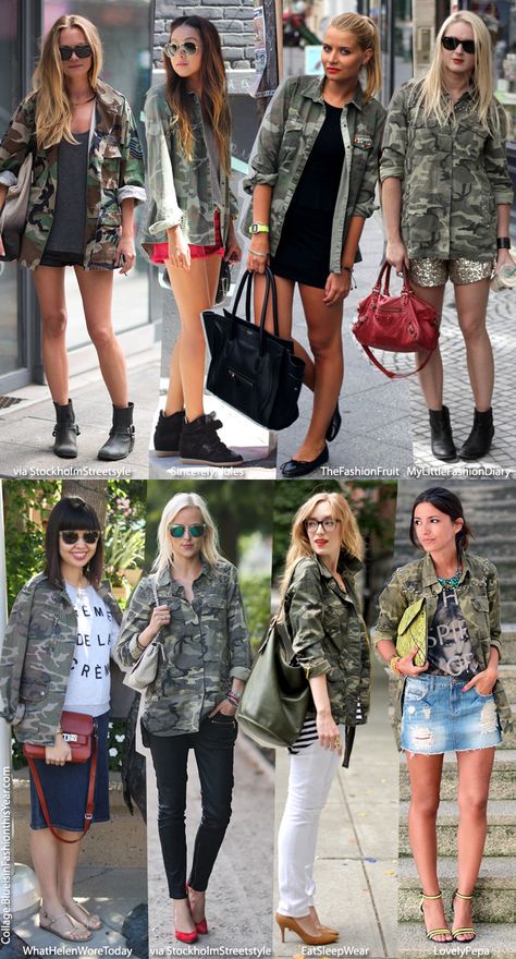 Camo you say?   Nope we're still not over it. At this point let's consider it a staple of the modern warrior's wardrobe. Camoflauge Jacket Outfit, Camo Jacket Outfit, Camouflage Fashion, Camouflage Outfits, Camo Outfits, Casual Fridays, Camouflage Jacket, Camo Fashion, Army Fashion