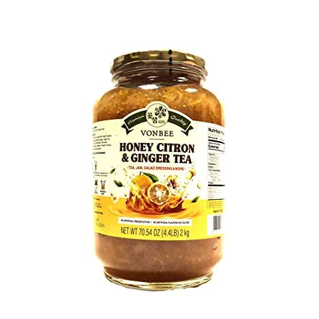 Family Size Honey Citron & Ginger Tea - 70.54 Oz, Glass Bottle Drinks For Sore Throat, Citron Tea, Sore Throat Tea, Ginger Tea Benefits, Ginger Tea Recipe, Coffee Substitute, Honey Bottles, Ginger Recipes, Ginger And Honey