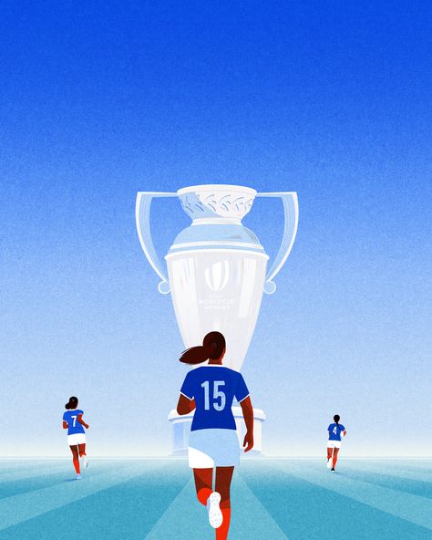 Women Rugby World Cup on Behance Rugby Illustration, Women Rugby, Womens Rugby, Sport Illustration, Rugby World Cup, Women's World Cup, Sport Poster, Flat Illustration, Cool Cartoons