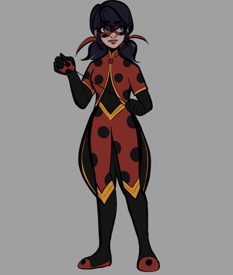 Miraculous Redesign, Ladybug Redesign, Mlb Oc, Ladybug Ideas, Outfit References, Tokyo Mew Mew, Miraculous Ladybug Fan Art, Superhero Design, Madoka Magica